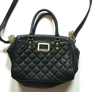 Betsey Johnson Purse Black Leather Shoulder Bag